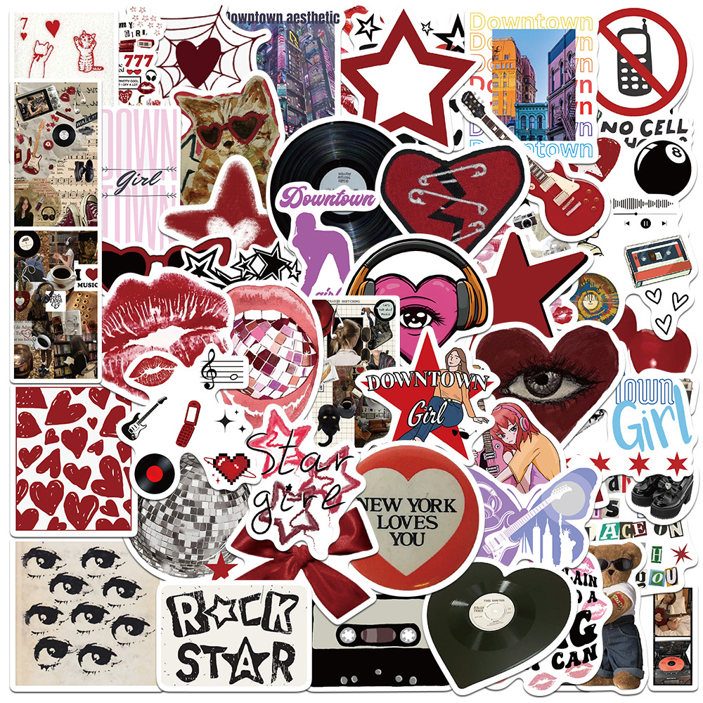 AliExpress 50/100pcs Downtown Girls Aesthetic Stickers Y2K Cartoon Graffiti Decals DIY Phone Laptop Notebook Waterproof Sticker Kids Toys, view 4