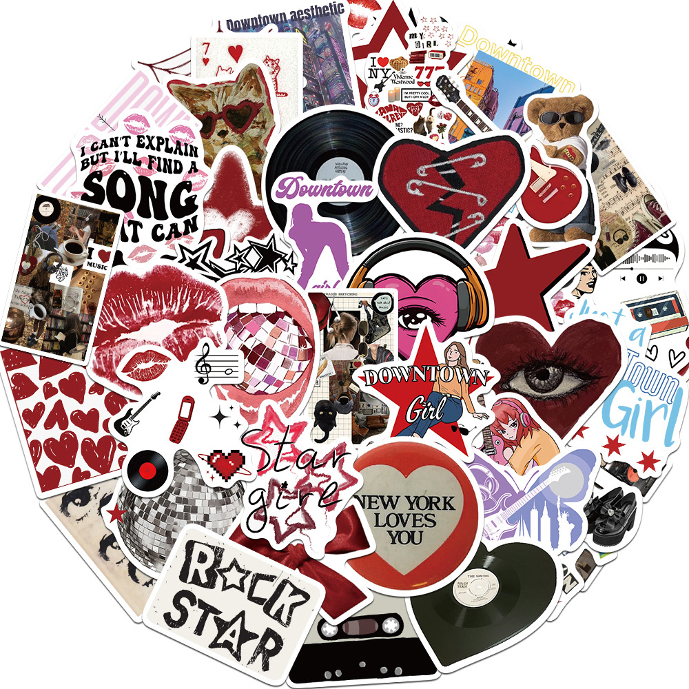 AliExpress 50/100pcs Downtown Girls Aesthetic Stickers Y2K Cartoon Graffiti Decals DIY Phone Laptop Notebook Waterproof Sticker Kids Toys, view 5