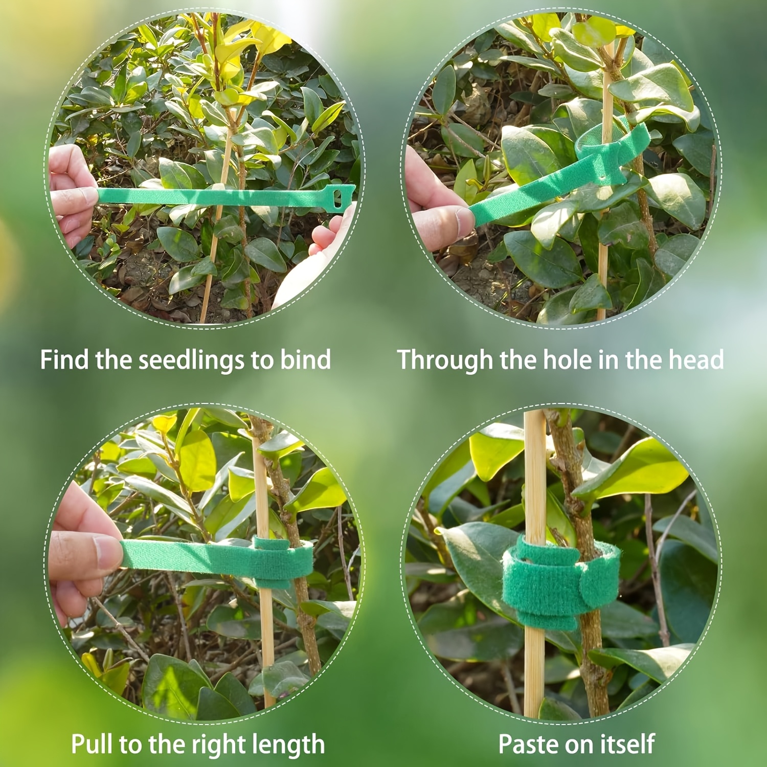 AliExpress 50/100pcs Reusable Adjustable Non-Slip Nylon Plant Ties with Hook and Loop Fasteners, Ideal for Gardening Applications, view 2