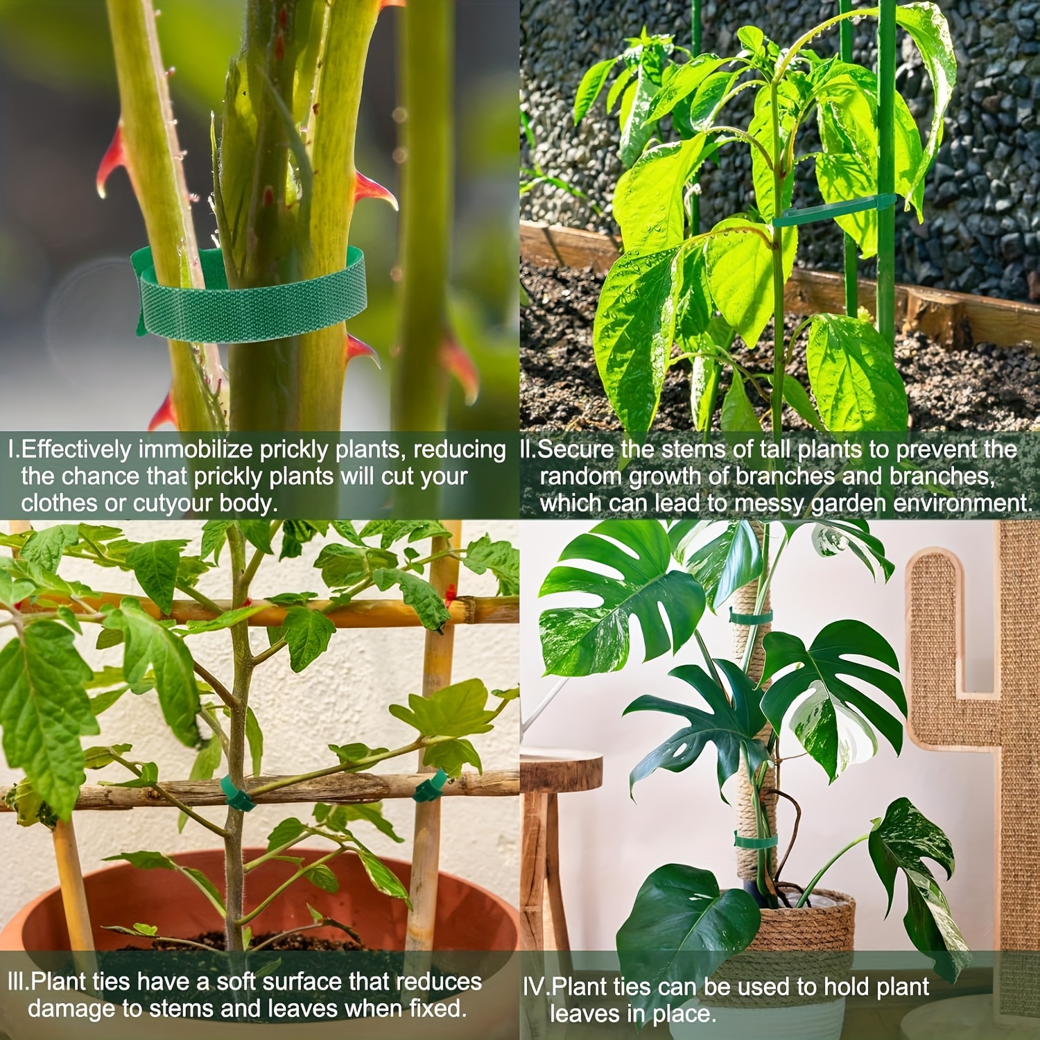 AliExpress 50/100pcs Reusable Adjustable Non-Slip Nylon Plant Ties with Hook and Loop Fasteners, Ideal for Gardening Applications, view 5