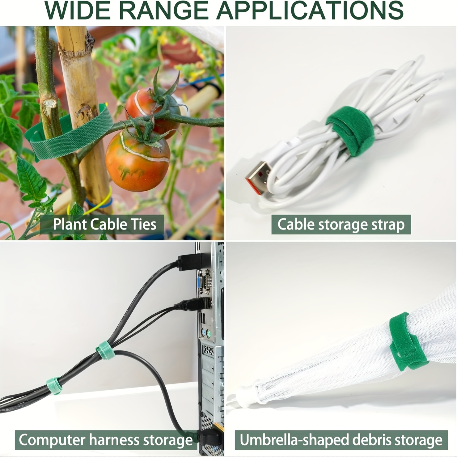AliExpress 50/100pcs Reusable Adjustable Non-Slip Nylon Plant Ties with Hook and Loop Fasteners, Ideal for Gardening Applications, view 6
