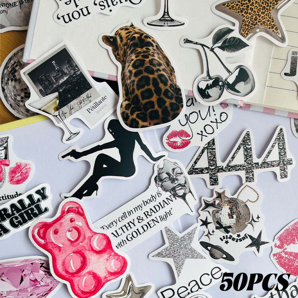 AliExpress 50/100Pcs Silver Lucky Girl Stickers Waterproof Cartoon Gift Decoration Scrapbook Laptop Luggage Water Cup Phone Case DIY Decal