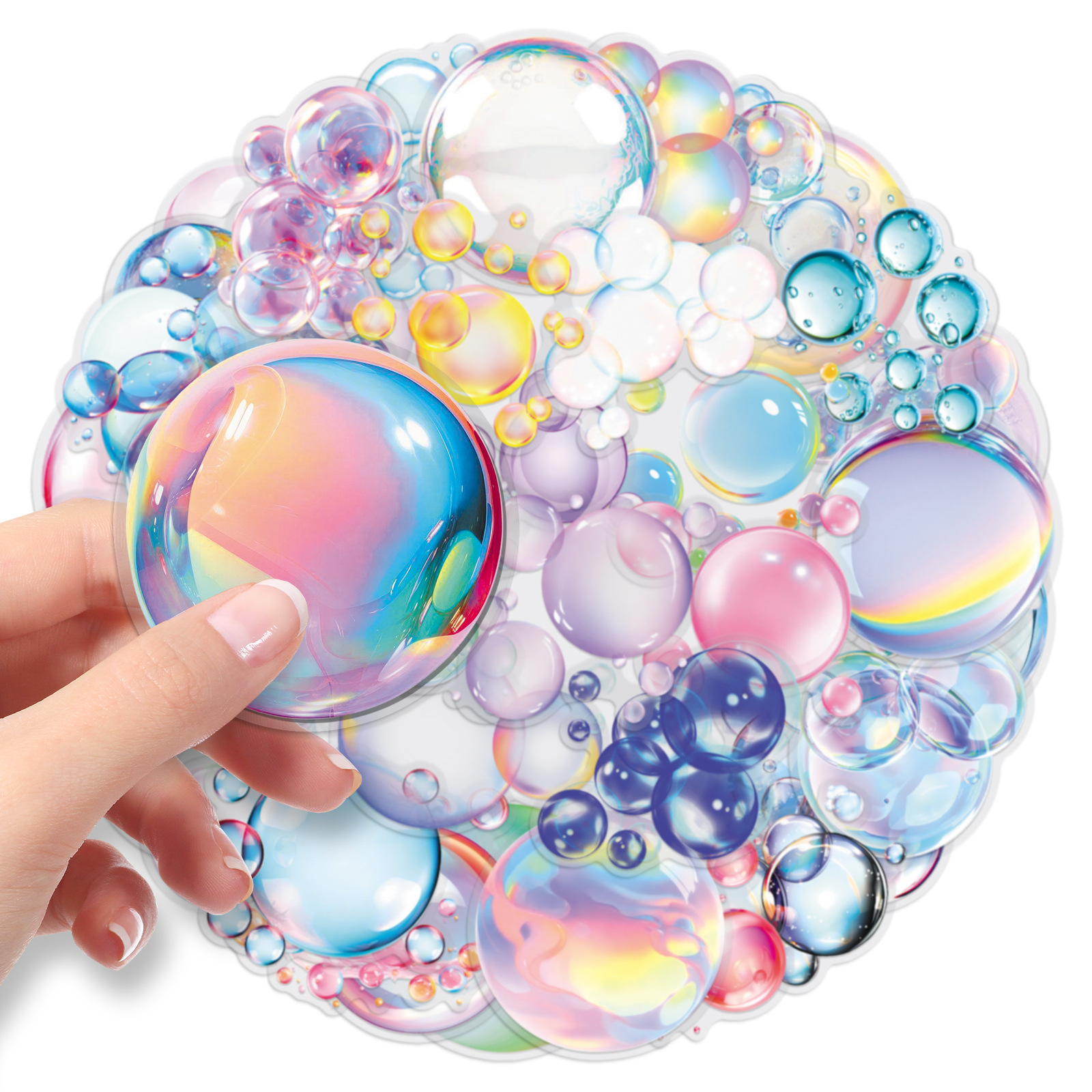 AliExpress 50/100PCS Transparent PET Bubble Stickers Colorful Small Fresh Cartoon Waterproof Decoration DIY Computer Stickers, view 2