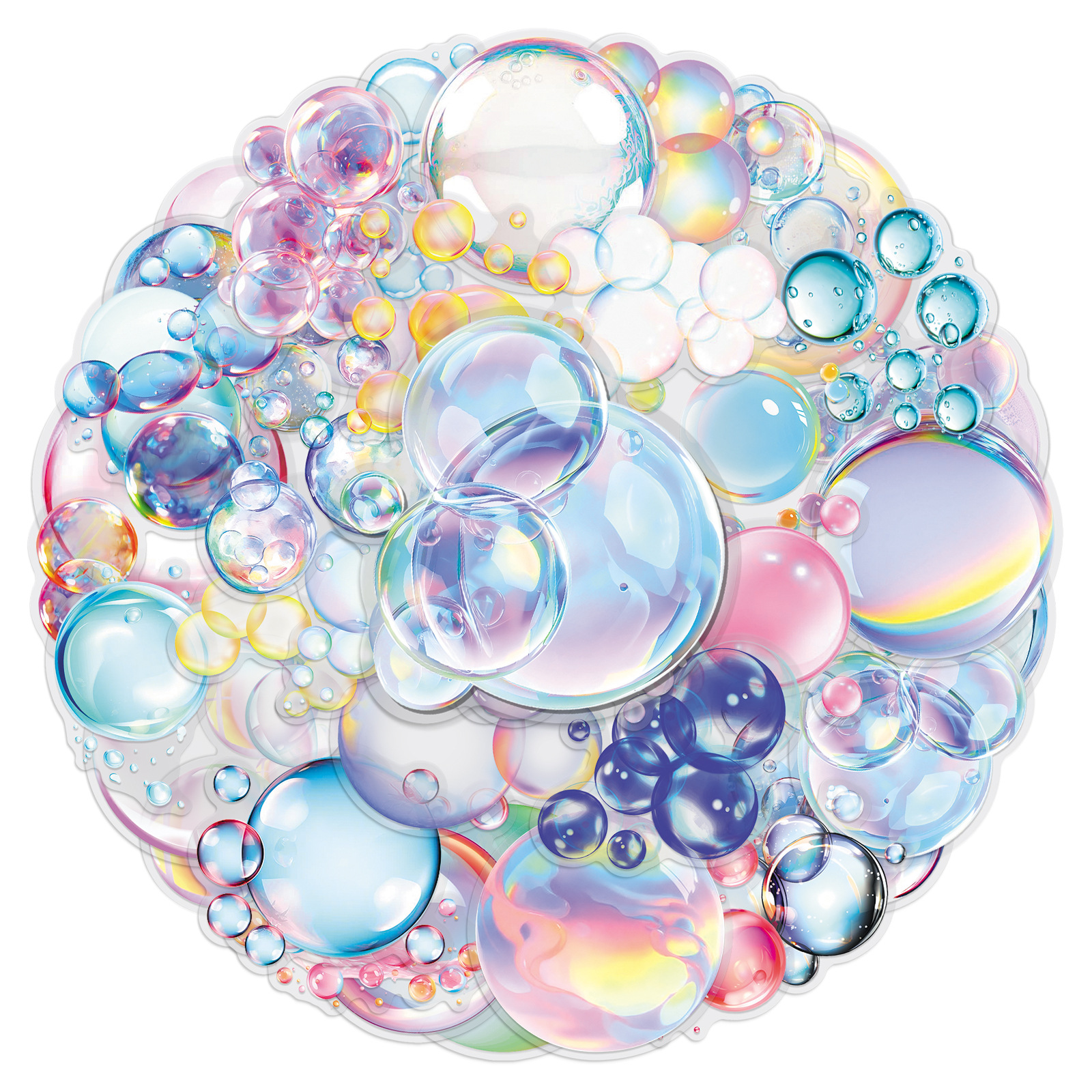 AliExpress 50/100PCS Transparent PET Bubble Stickers Colorful Small Fresh Cartoon Waterproof Decoration DIY Computer Stickers, view 3