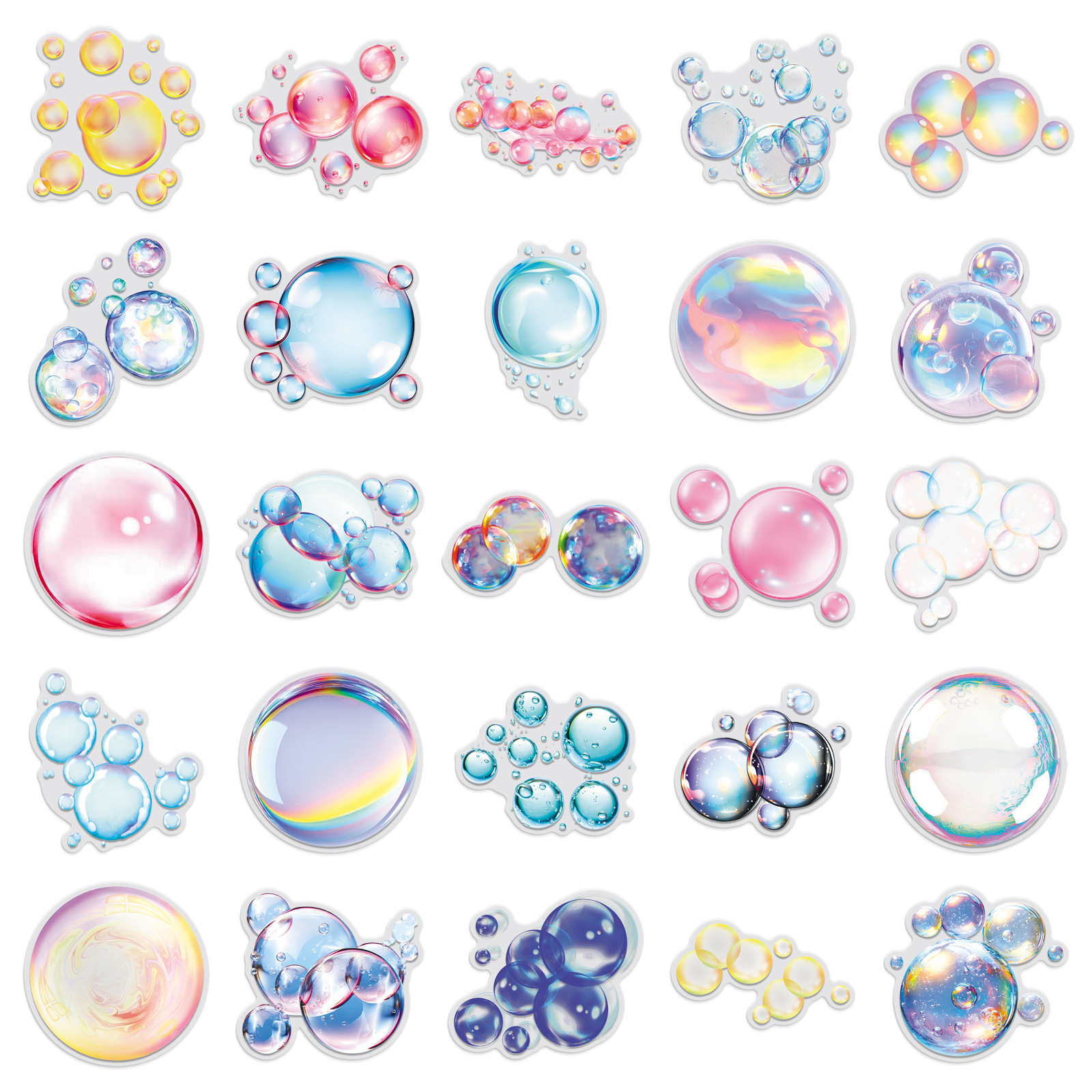 AliExpress 50/100PCS Transparent PET Bubble Stickers Colorful Small Fresh Cartoon Waterproof Decoration DIY Computer Stickers, view 4