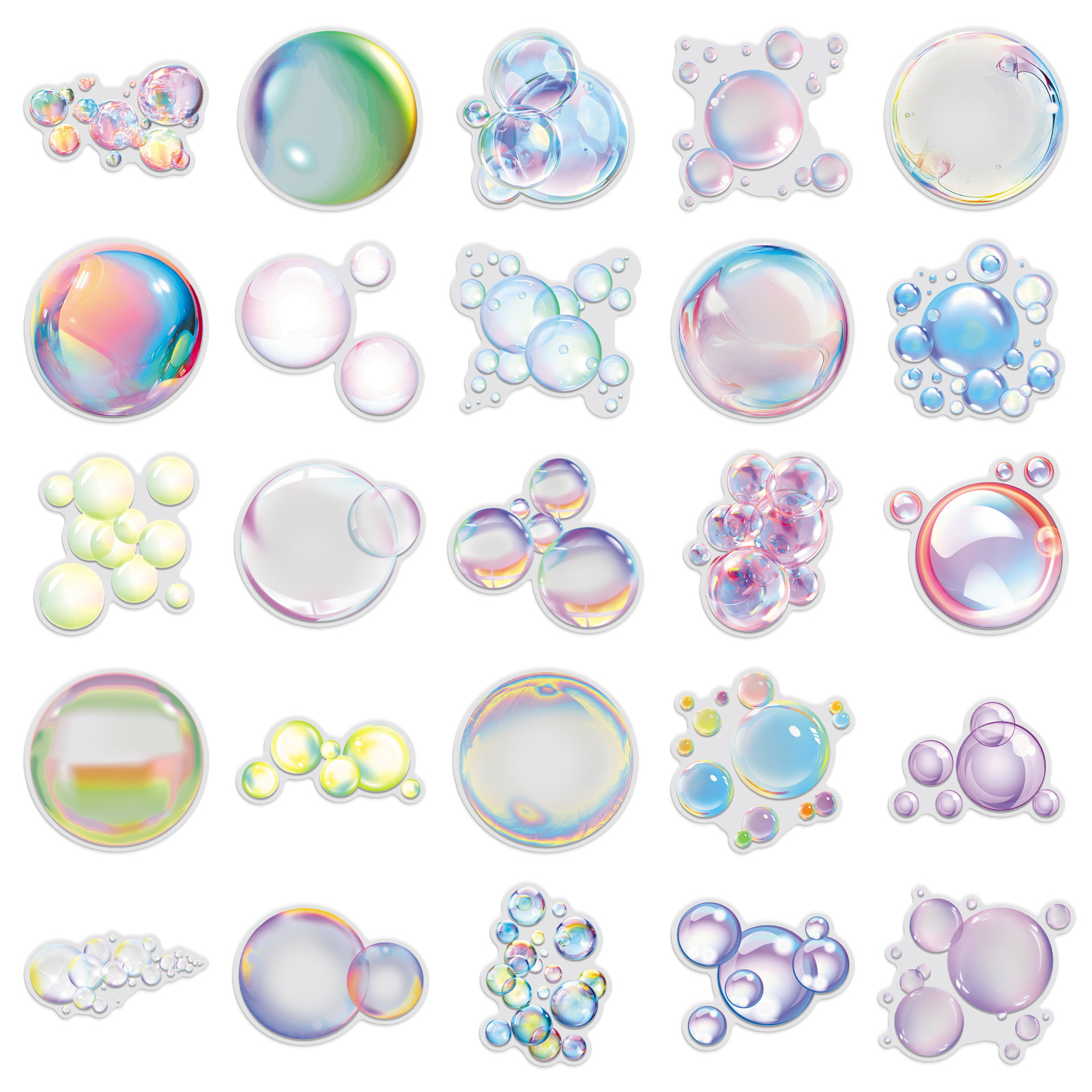 AliExpress 50/100PCS Transparent PET Bubble Stickers Colorful Small Fresh Cartoon Waterproof Decoration DIY Computer Stickers, view 5