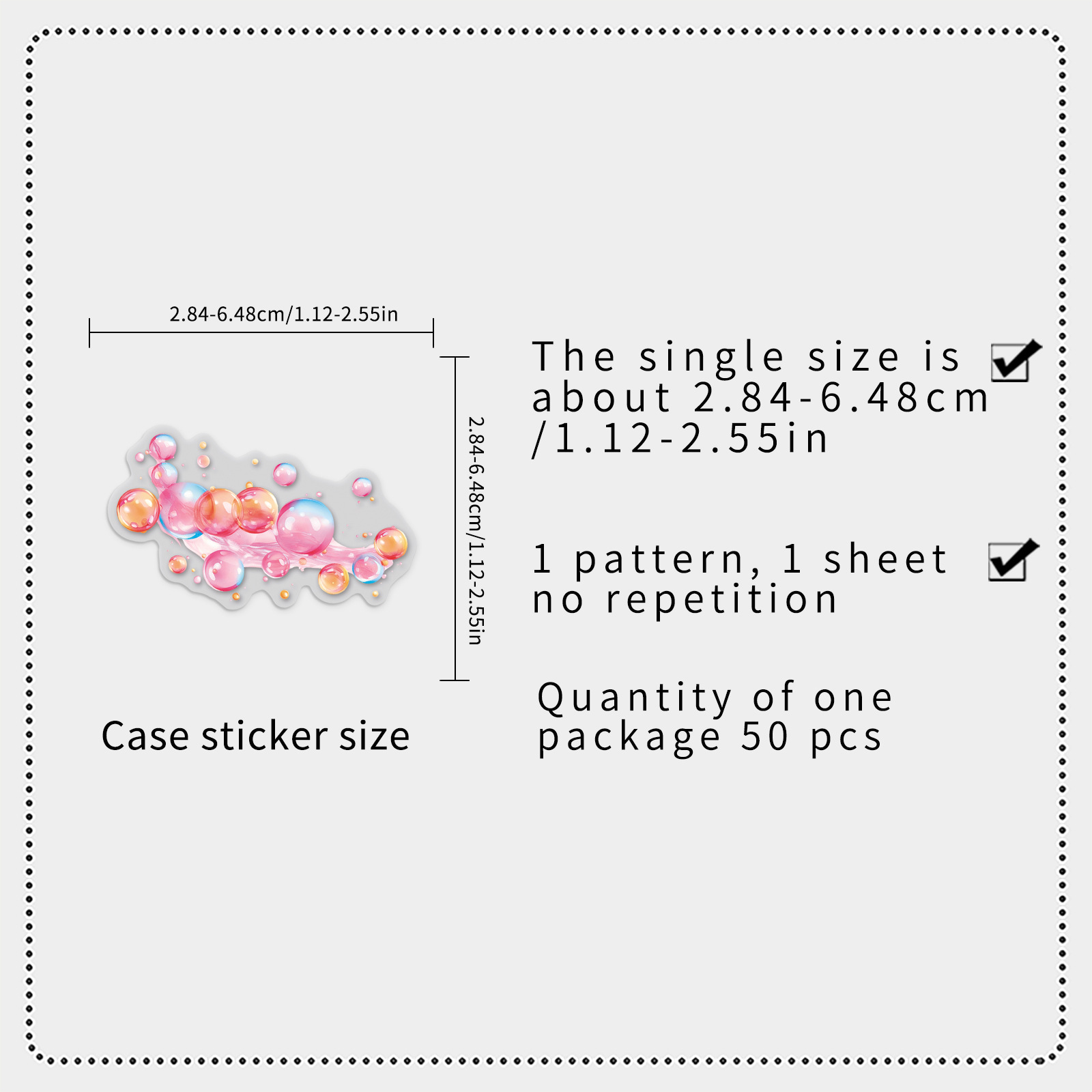 AliExpress 50/100PCS Transparent PET Bubble Stickers Colorful Small Fresh Cartoon Waterproof Decoration DIY Computer Stickers, view 6