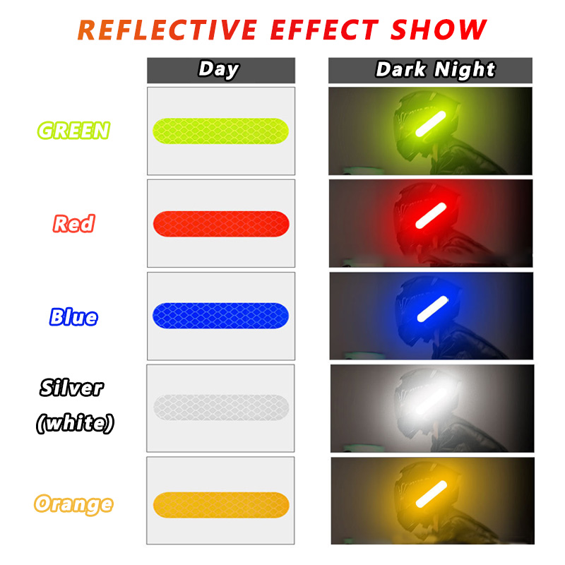AliExpress 50/10PCS Helmet Safety Warning Reflective Stickers Strip Waterproof High Visibility Reflector Tape For Night Riding Walking Car, view 4
