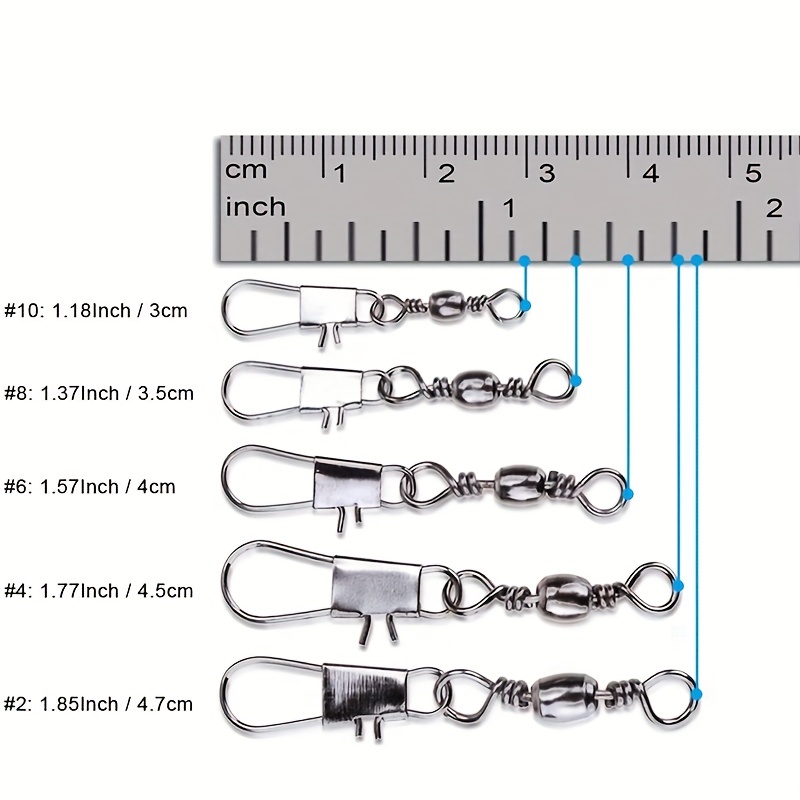 AliExpress Ball Bearing Barrel Snap Swivels (50 or 200 Pack), view 2