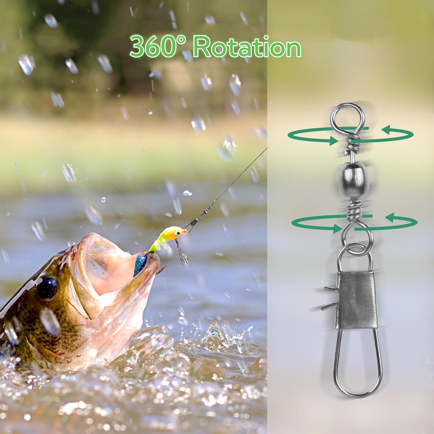 AliExpress Ball Bearing Barrel Snap Swivels (50 or 200 Pack), view 5
