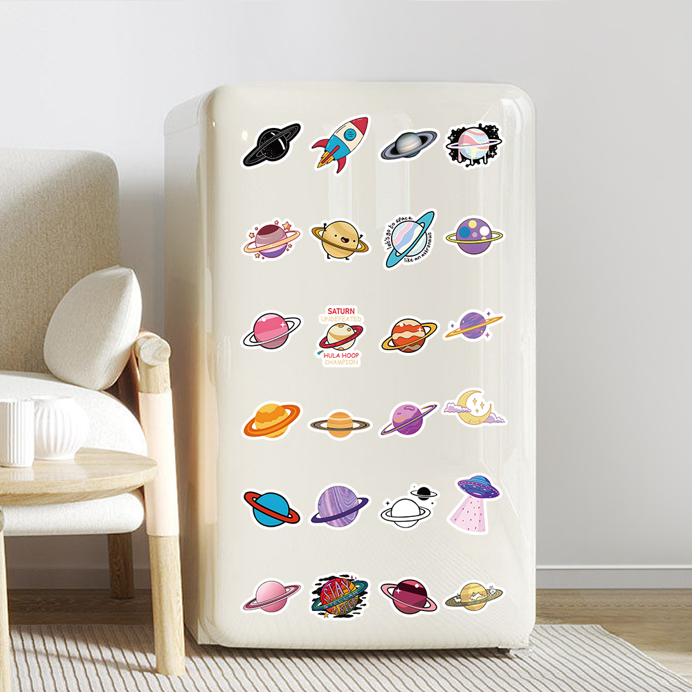 AliExpress 50-300pcs Space Planet Astronaut Stickers Cartoon Cute Decals Stationery Guitar Phone Bicycle Laptop Luggage Car Graffiti, view 5
