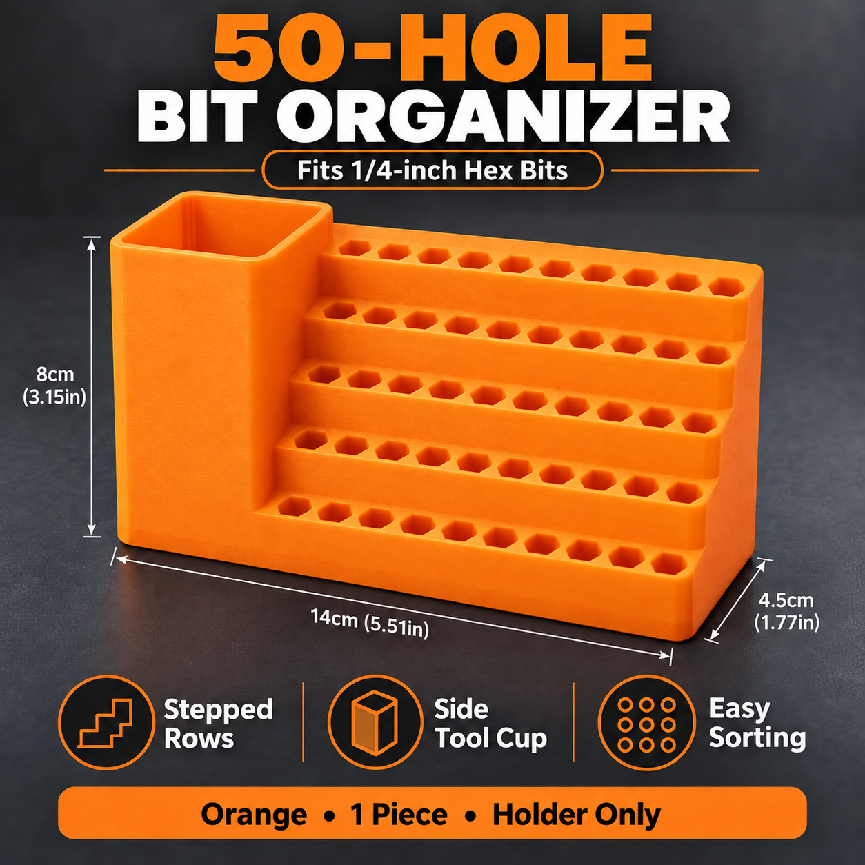 AliExpress 50-Hole Screwdriver Bit Holder with Tool Cup