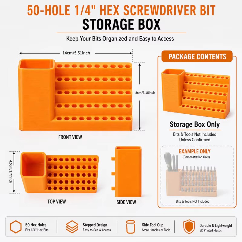 AliExpress 50-Hole Screwdriver Bit Holder with Tool Cup, view 5