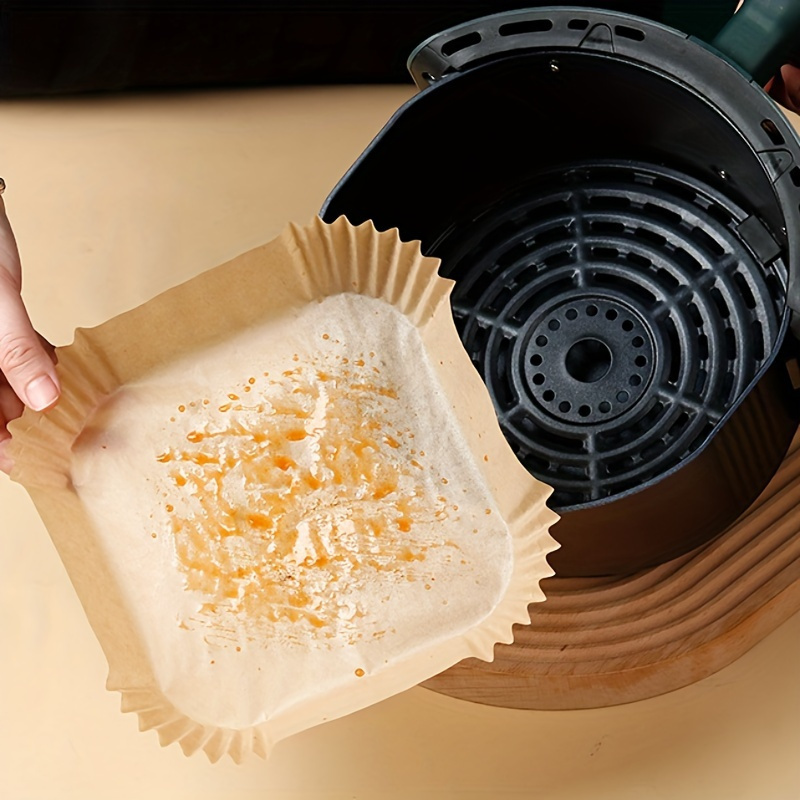AliExpress 50 Packs of Non Stick Paper Lined with Air Fryer for Baking and Microwave Ovens Easy To Clean and Separate for Healthier Cooking, view 2