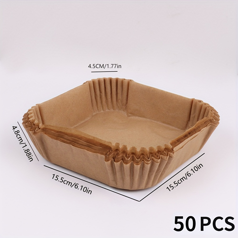 AliExpress 50 Packs of Non Stick Paper Lined with Air Fryer for Baking and Microwave Ovens Easy To Clean and Separate for Healthier Cooking, view 3