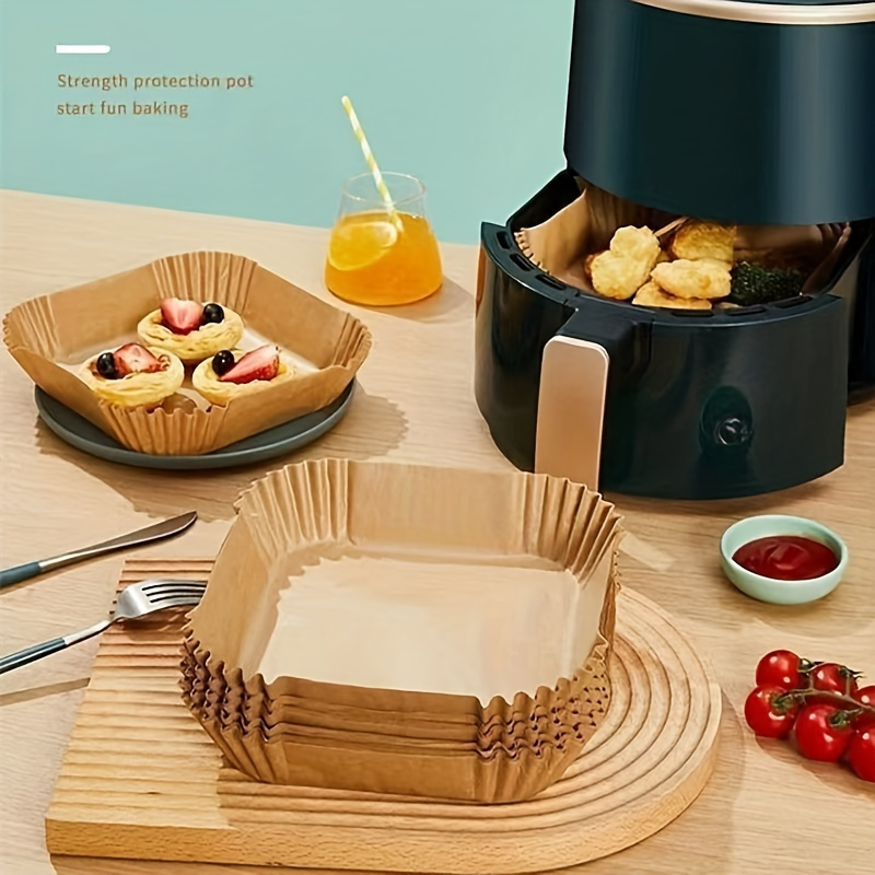 AliExpress 50 Packs of Non Stick Paper Lined with Air Fryer for Baking and Microwave Ovens Easy To Clean and Separate for Healthier Cooking, view 4