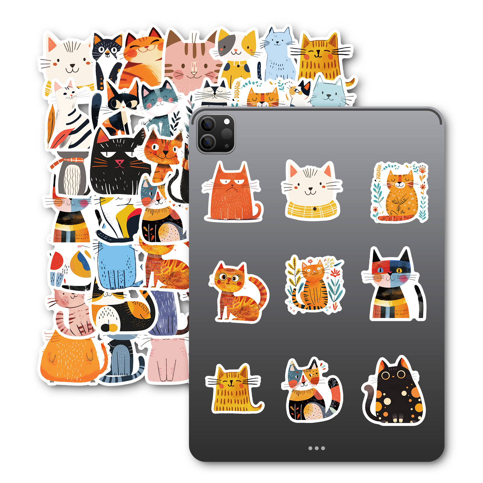 AliExpress 50 PCS Cartoon Cat Waterproof Stickers DIY Refrigerator Notebook Notebook Notebook Computer Water Cup Luggage Decoration, view 3