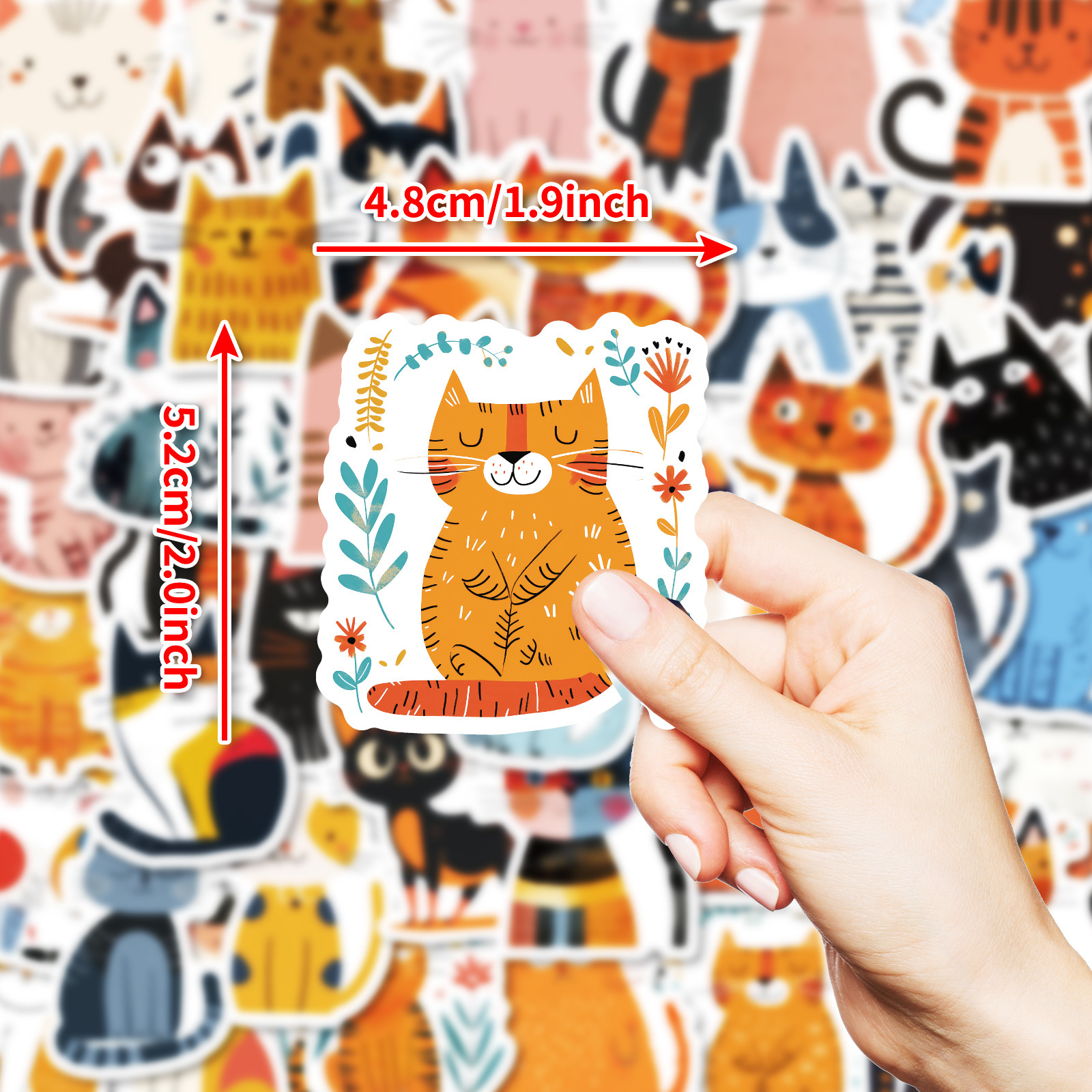 AliExpress 50 PCS Cartoon Cat Waterproof Stickers DIY Refrigerator Notebook Notebook Notebook Computer Water Cup Luggage Decoration, view 6