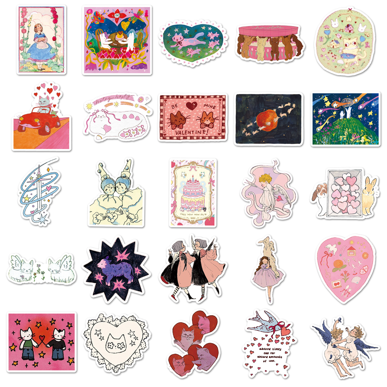 AliExpress 50 Pcs Fairy Tale Stickers - Cartoon Childlike Dreamy Cute Graffiti Decals for Journal Decor, Phone Case, view 5
