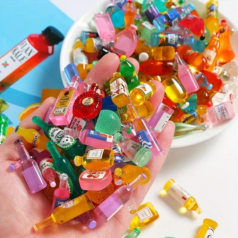 AliExpress 50 Pieces of Mini Drink Bottle Doll House Decoration, DIY Mobile Phone Case Wine Bottle Doll House Decoration, view 2