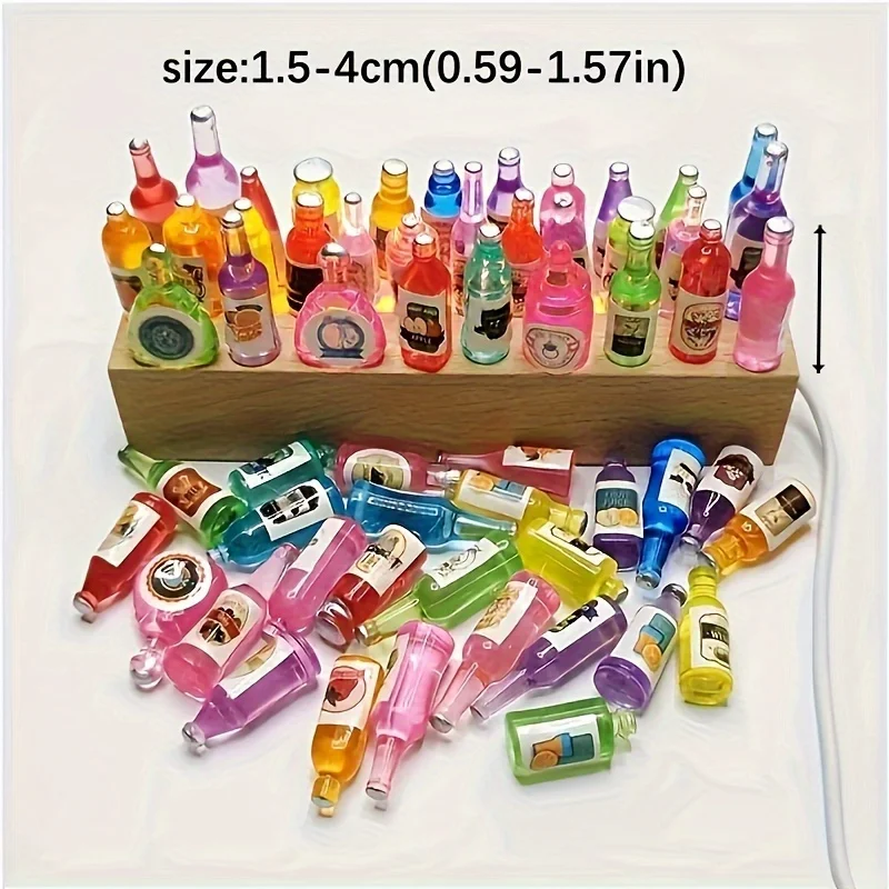 AliExpress 50 Pieces of Mini Drink Bottle Doll House Decoration, DIY Mobile Phone Case Wine Bottle Doll House Decoration, view 3