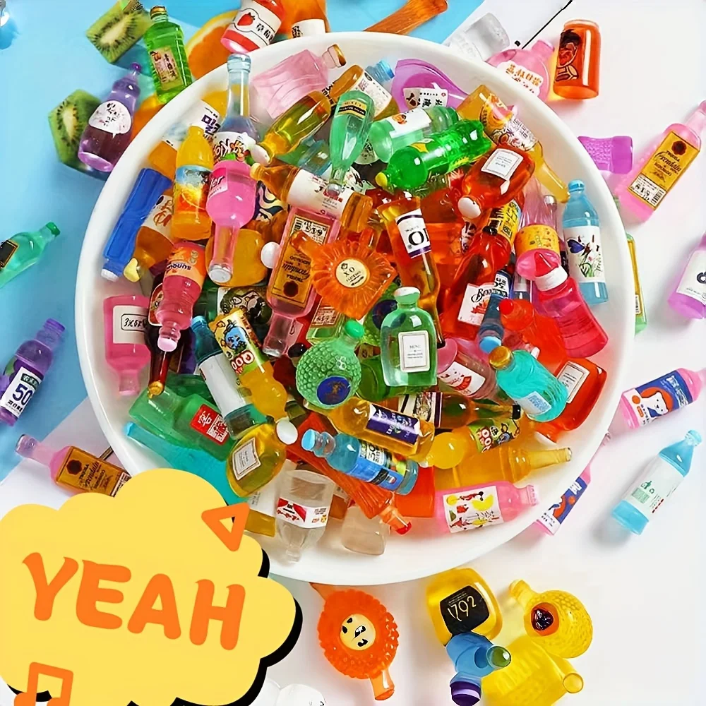 AliExpress 50 Pieces of Mini Drink Bottle Doll House Decoration, DIY Mobile Phone Case Wine Bottle Doll House Decoration, view 5