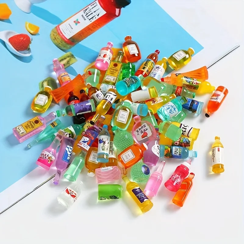 AliExpress 50 Pieces of Mini Drink Bottle Doll House Decoration, DIY Mobile Phone Case Wine Bottle Doll House Decoration, view 6