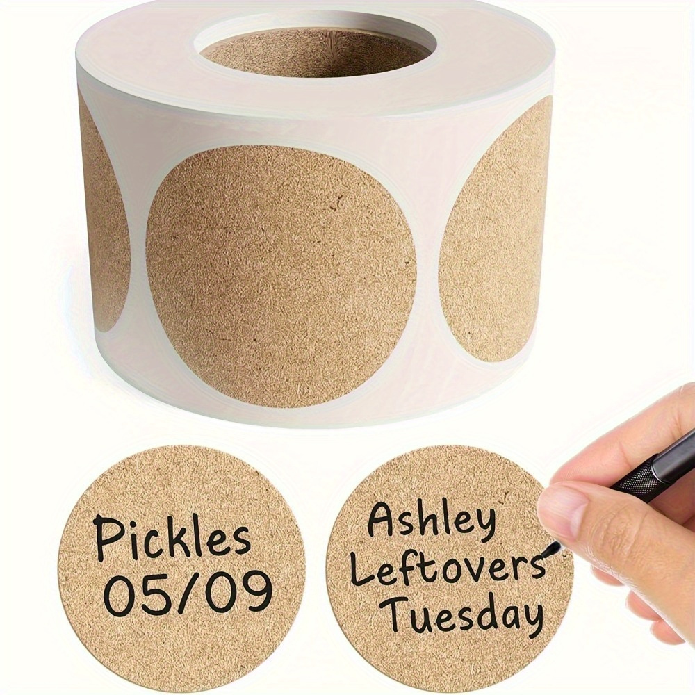 AliExpress 500 pcs / 1 Roll, Kraft Round Self-Adhesive Label Paper Items Classification Name stickers Personalized Labels