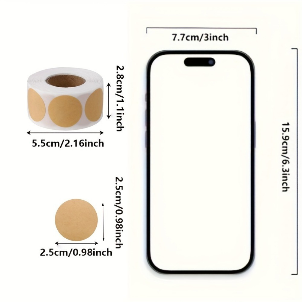 AliExpress 500 pcs / 1 Roll, Kraft Round Self-Adhesive Label Paper Items Classification Name stickers Personalized Labels, view 2