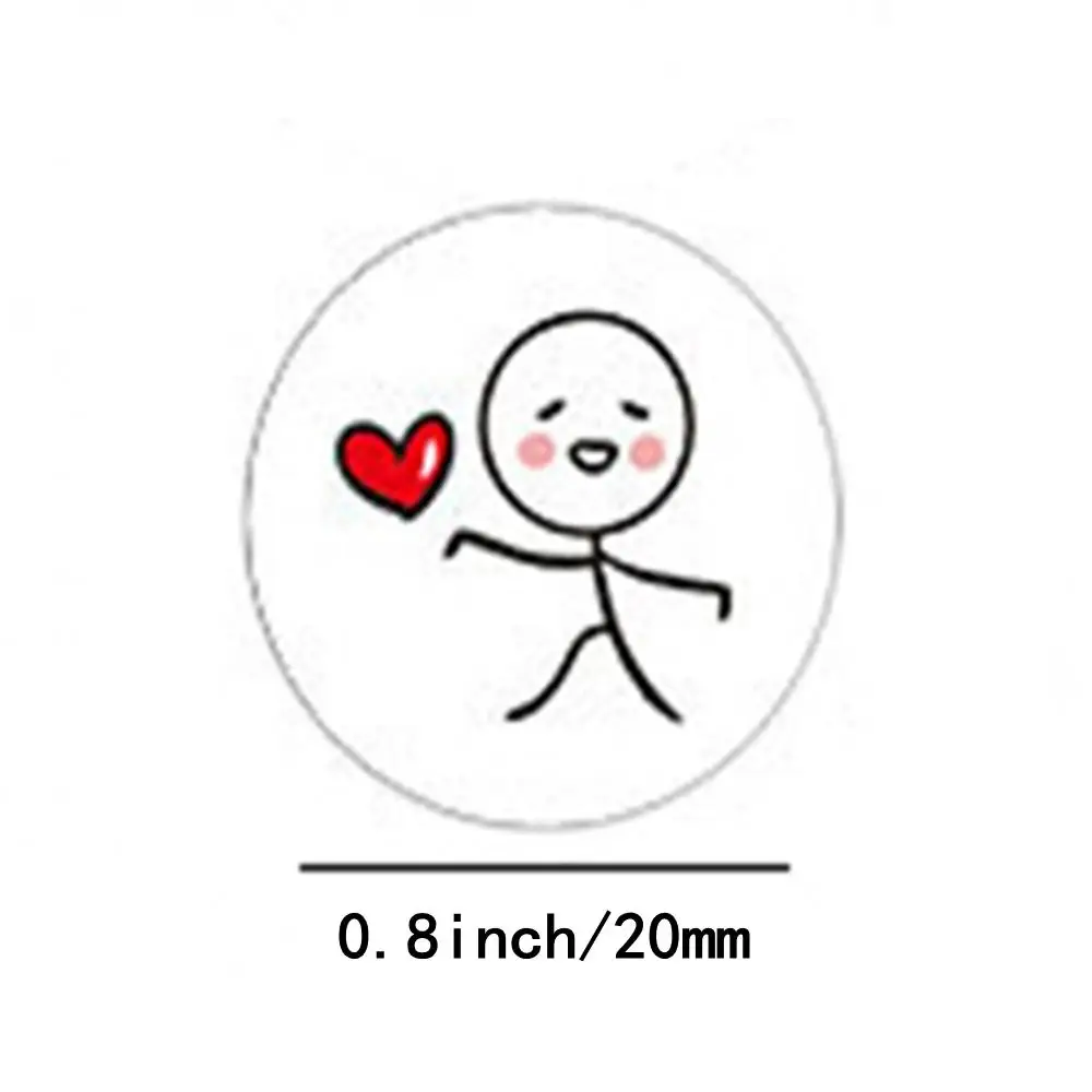 AliExpress 500pcs 20mm Cartoon Reward Sticker Roll Love Labels Valentine's Day Sticker for Wedding Gift Decor Envelope Sealing Scrapbooking, view 2
