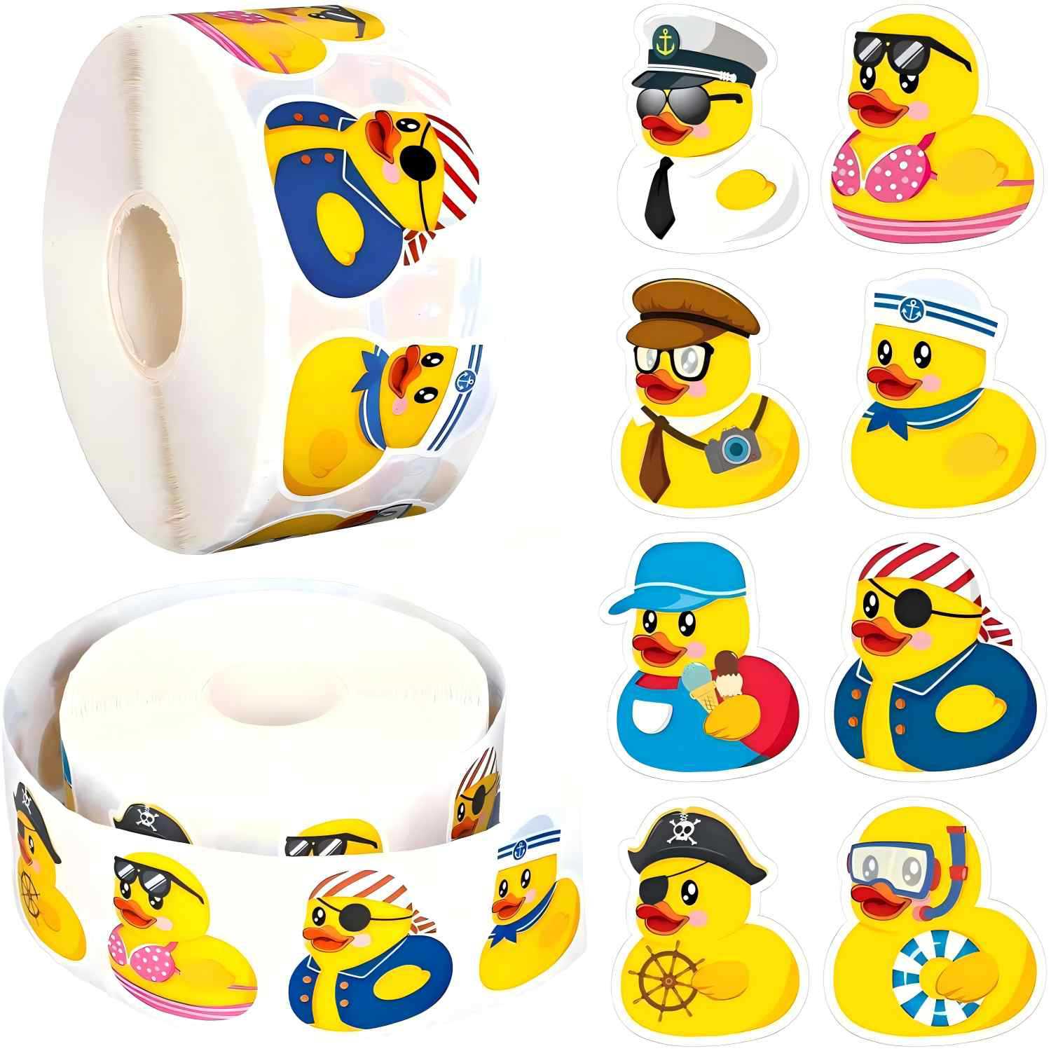 AliExpress 500Pcs Duck Stickers Cute Rubber Yellow Ducks Roll Stickers Present for Duck Birthday Meeting Pool Party Sticker,1inch