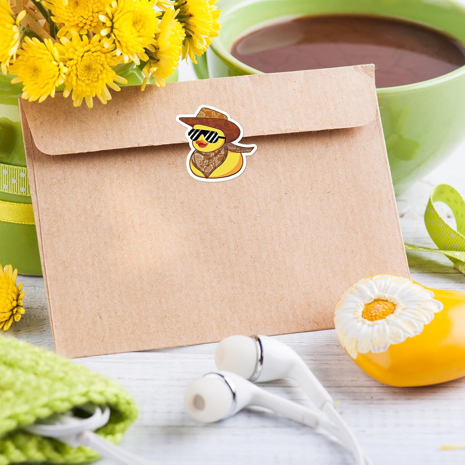 AliExpress 500Pcs Duck Stickers Cute Rubber Yellow Ducks Roll Stickers Present for Duck Birthday Meeting Pool Party Sticker,1inch, view 4