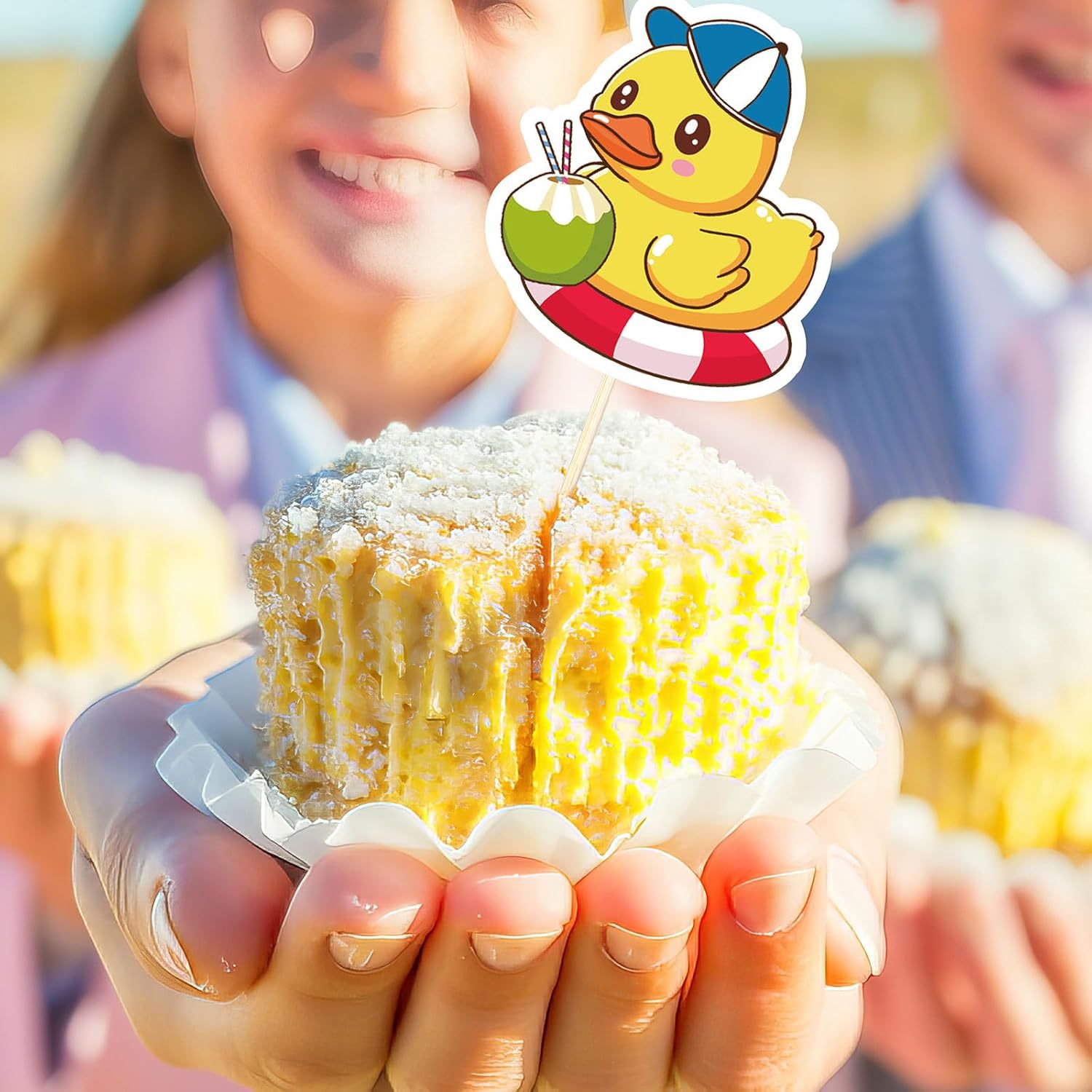 AliExpress 500Pcs Duck Stickers Cute Rubber Yellow Ducks Roll Stickers Present for Duck Birthday Meeting Pool Party Sticker,1inch, view 5