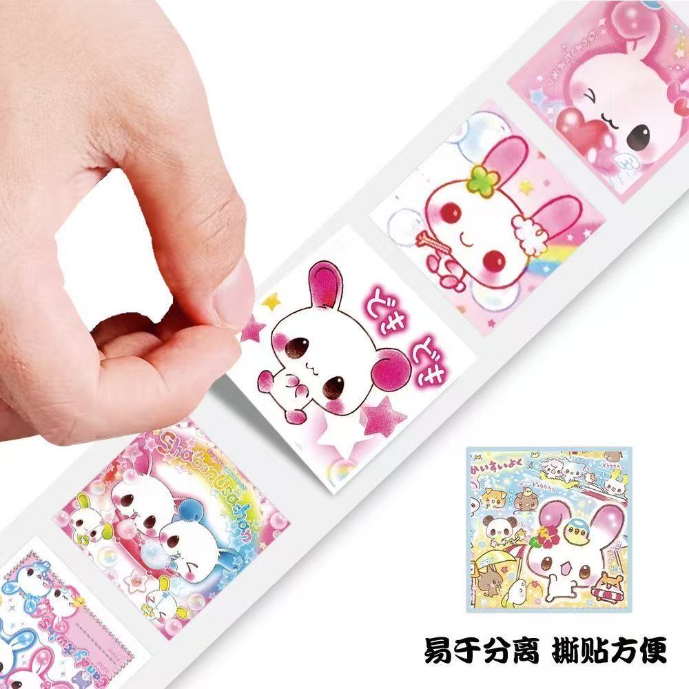 AliExpress 500pcs/Roll Cartoon Retro Cute Y2K Rabbit Sealing Stickers DIY PVC Laptop Decals Decoration Reward Gift Toy, view 4