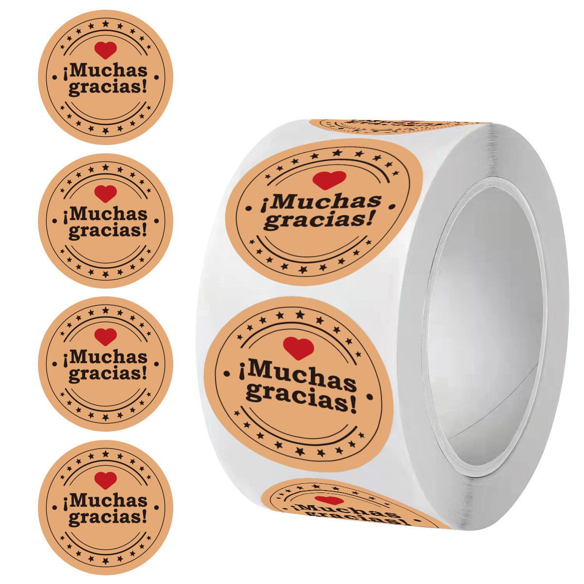 AliExpress 500pcs Spanish Muchas Gracias Stickers Roll,1 Inch Thank You Stickers for Small Business Packaging, Baking, Beverages, Gift Wrap