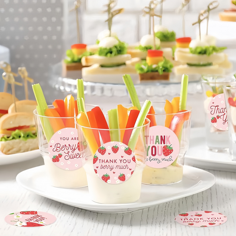 AliExpress 500pcs Strawberry Thank You Stickers，DIYAdhesive Labels Envelope Gift Sealing Stickers Birthday Party Cupcake Decoration Sticker, view 6