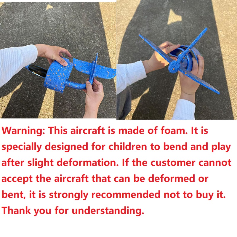 AliExpress 50CM Big Foam Plane Glider Hand Throw Airplane Light Inertial EPP Bubble Planes Outdoor Launch Toys for Boys Gift, view 3