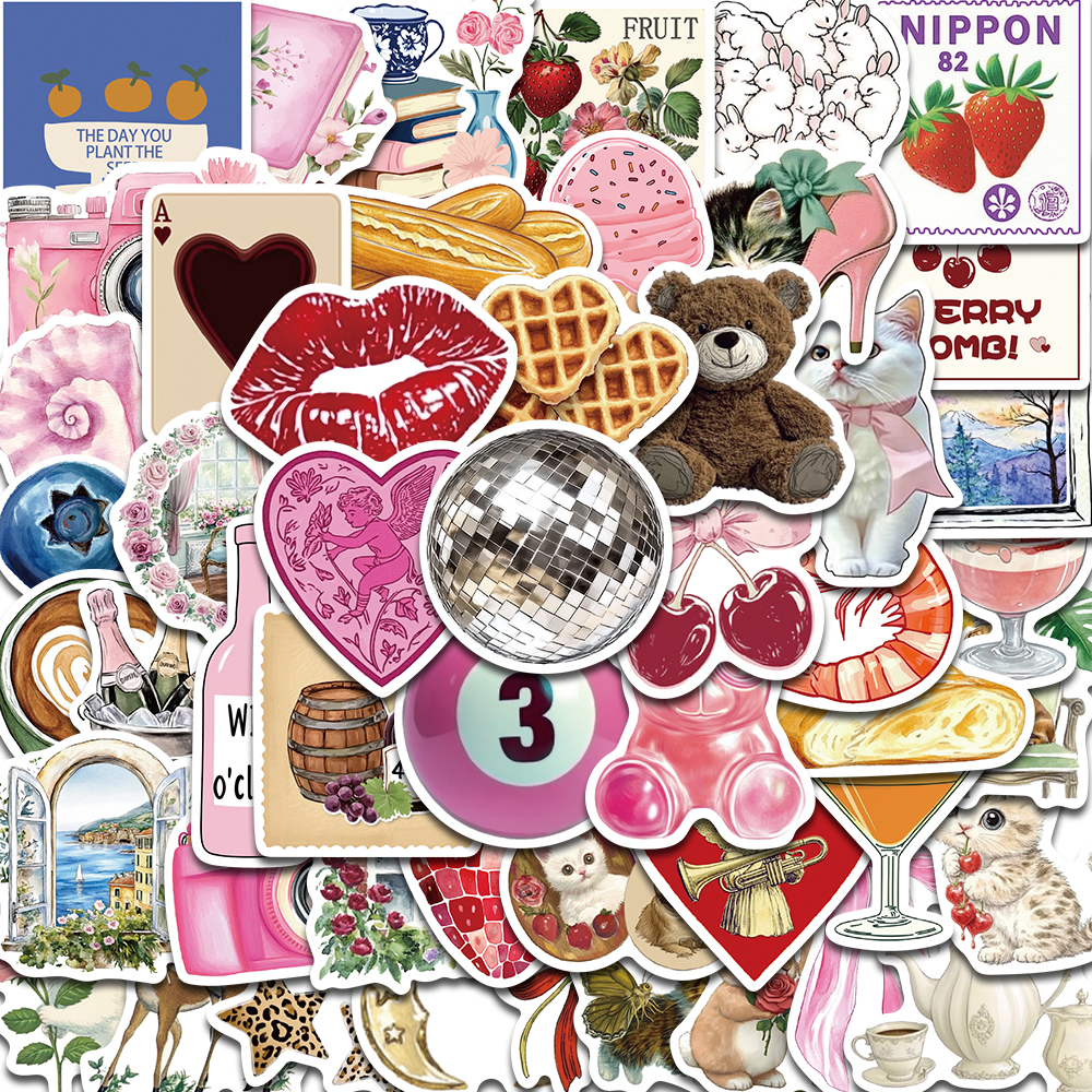 AliExpress 50PCS Aesthetic Pinterest Sticker Decoration Fashion Harajuku Laptop Luggage Creative Wall Bar Decor Streetwear Creative Sticker
