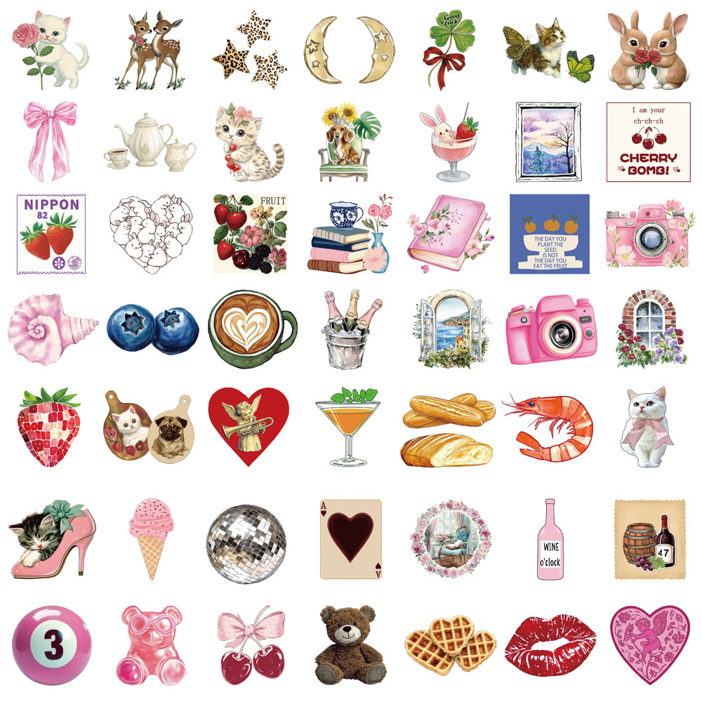 AliExpress 50PCS Aesthetic Pinterest Sticker Decoration Fashion Harajuku Laptop Luggage Creative Wall Bar Decor Streetwear Creative Sticker, view 6