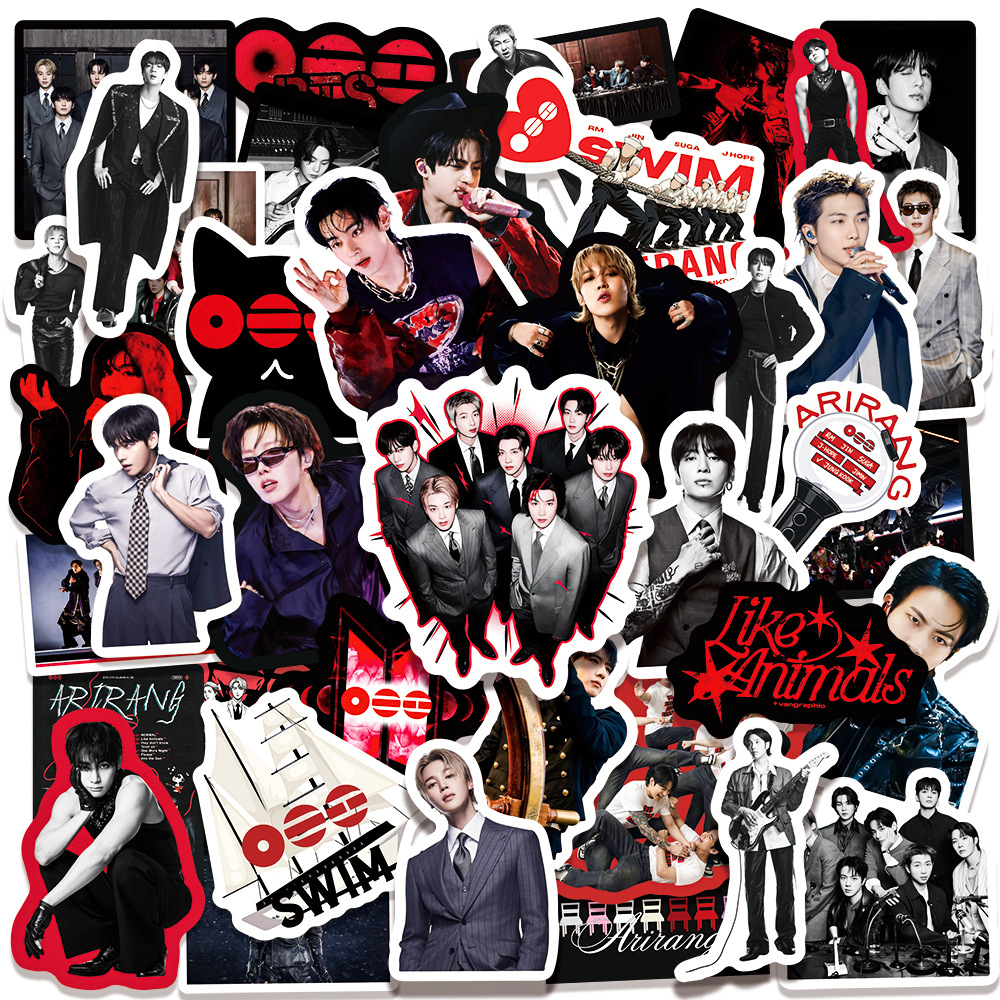 AliExpress 50pcs Arirang Boy Group Album Mixed Korean Group Hand Account Waterproof Diy Stickers