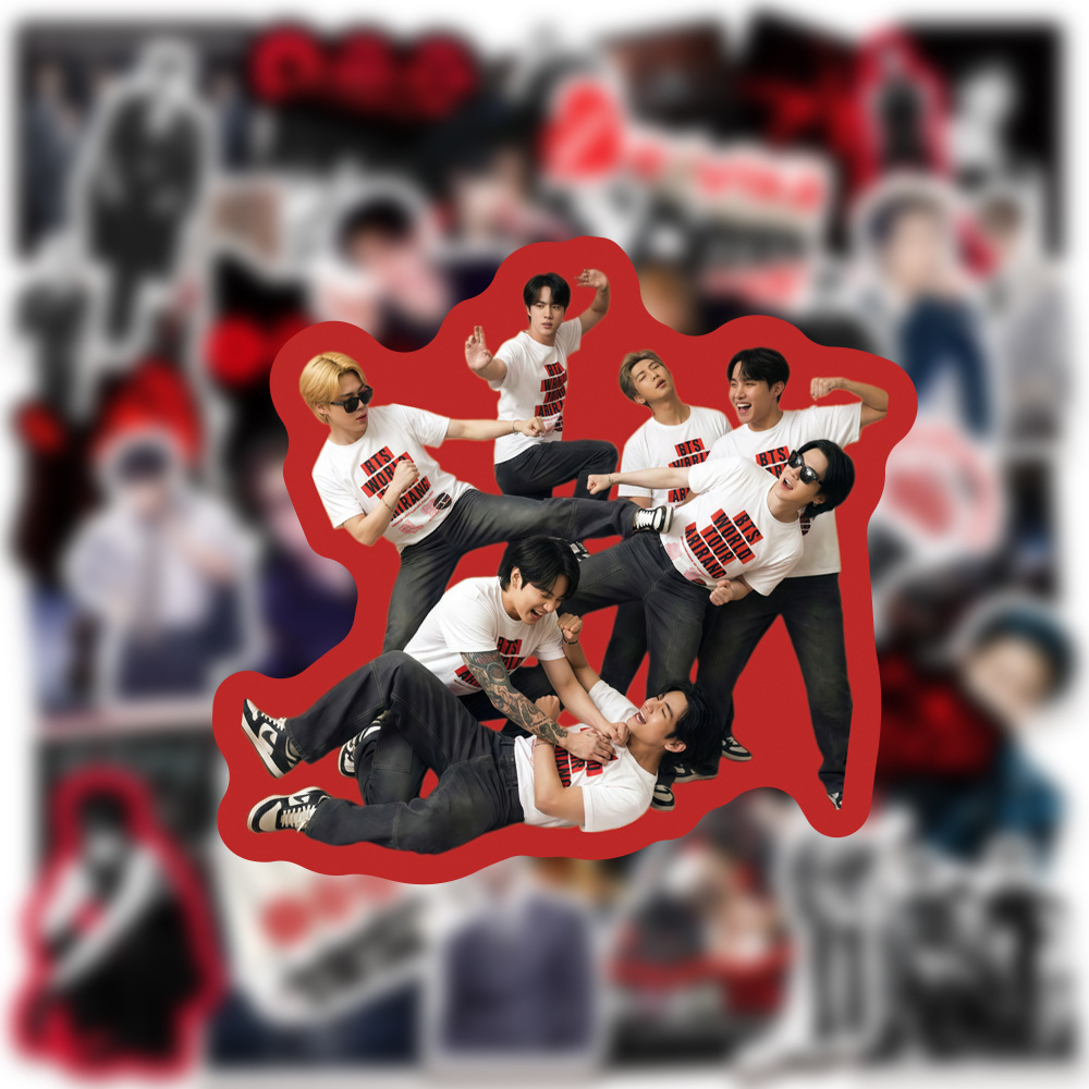 AliExpress 50pcs Arirang Boy Group Album Mixed Korean Group Hand Account Waterproof Diy Stickers, view 4