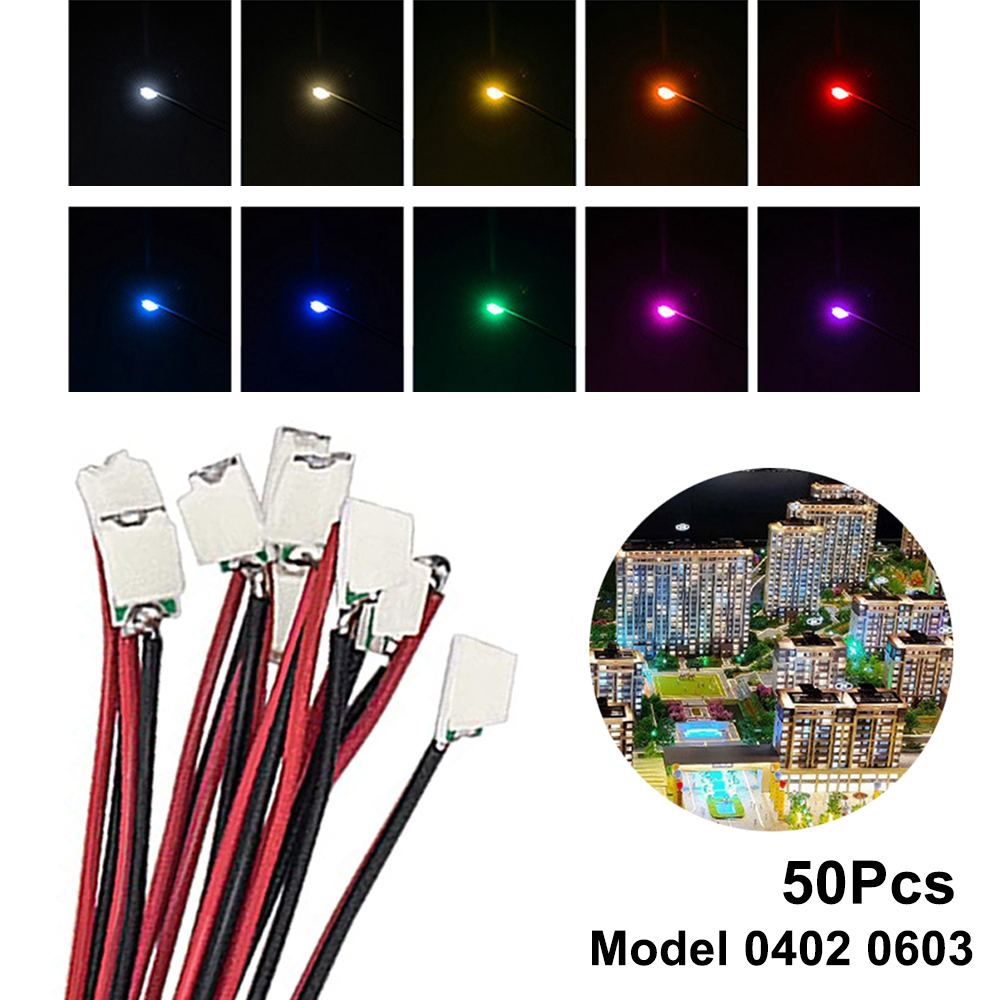 AliExpress 50Pcs/bag 0402 0603 DIY SMD Lamp Wired Micro Litz Led Pre-soldered Chip Wired 3V Railway Model Toy Light DIY Leads Wires 30cm, view 6