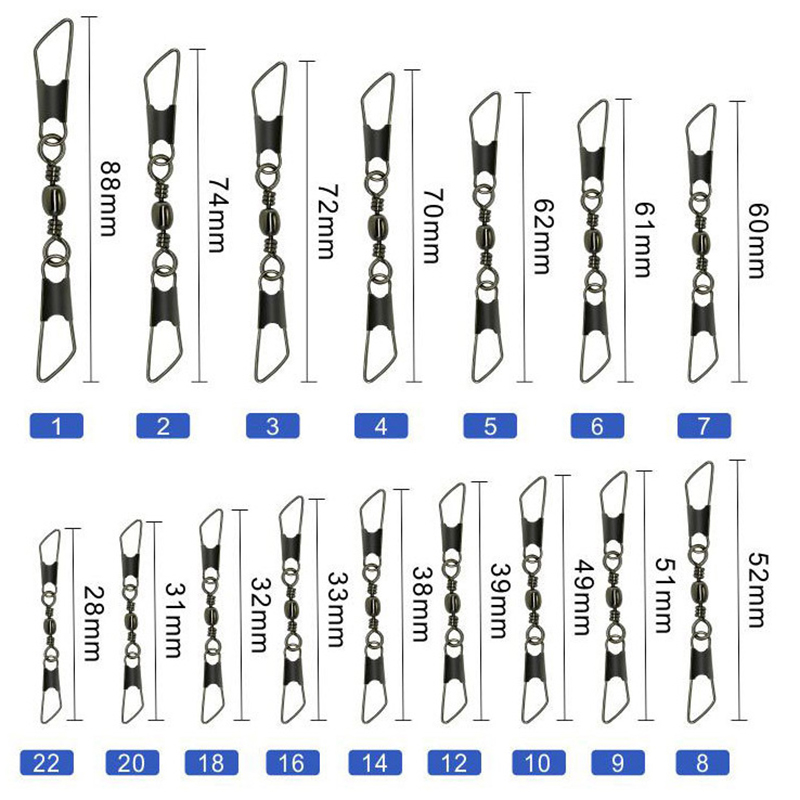 AliExpress 50-Piece Ball Bearing Fishing Swivels with Snaps, view 4