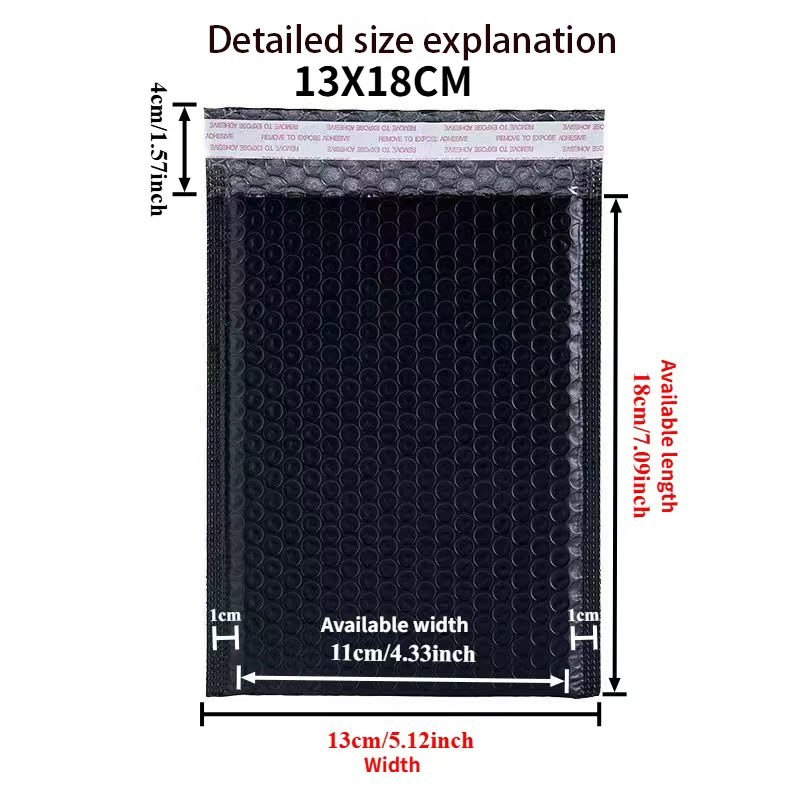 AliExpress 50Pcs Black Poly Bubble Mailer Self‑Adhesive Mailing Envelopes Waterproof Protective Bags for Small Items Gift Post Packaging, view 2
