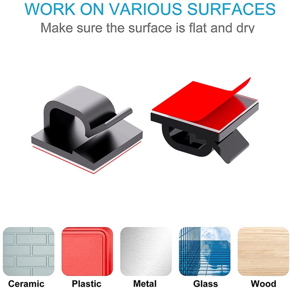 AliExpress Self-Adhesive Desktop Cable Clips (50-Pack), view 3