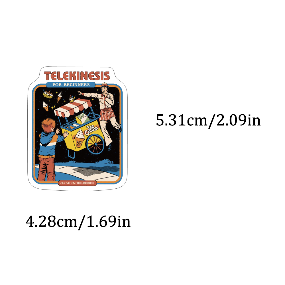 AliExpress 50PCS Cartoon Funny Food Retro Art Poster Stickers Creative Horror Abstract Decoration Water Cup Phone Case Scrapbook Gift, view 6