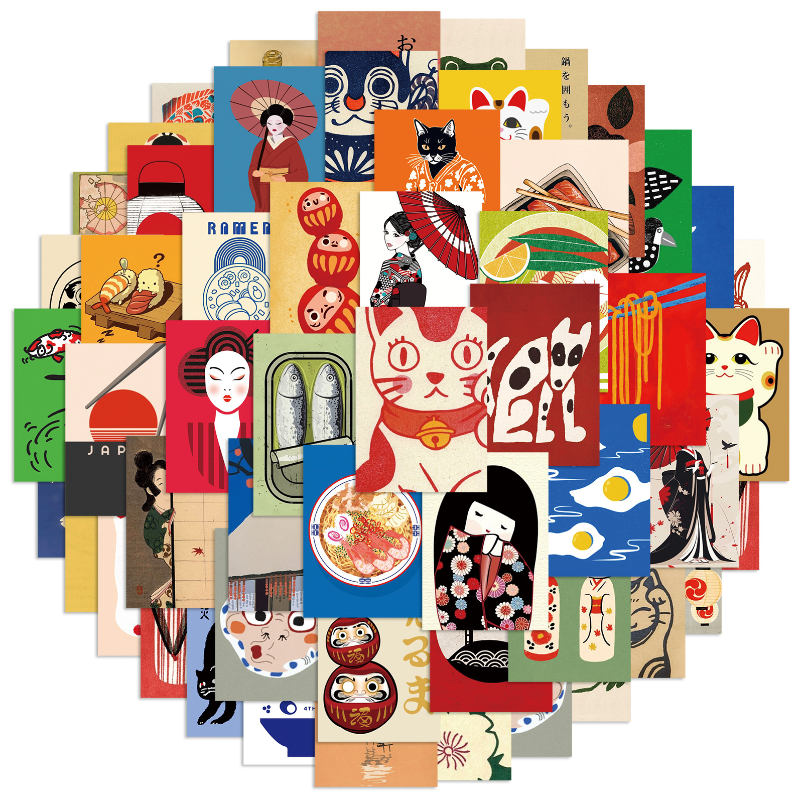 AliExpress 50pcs Cartoon Japanese Style Poster Stickers Refrigerator Phone Case Skateboard Computer Laptop Waterproof Decorative Stickers