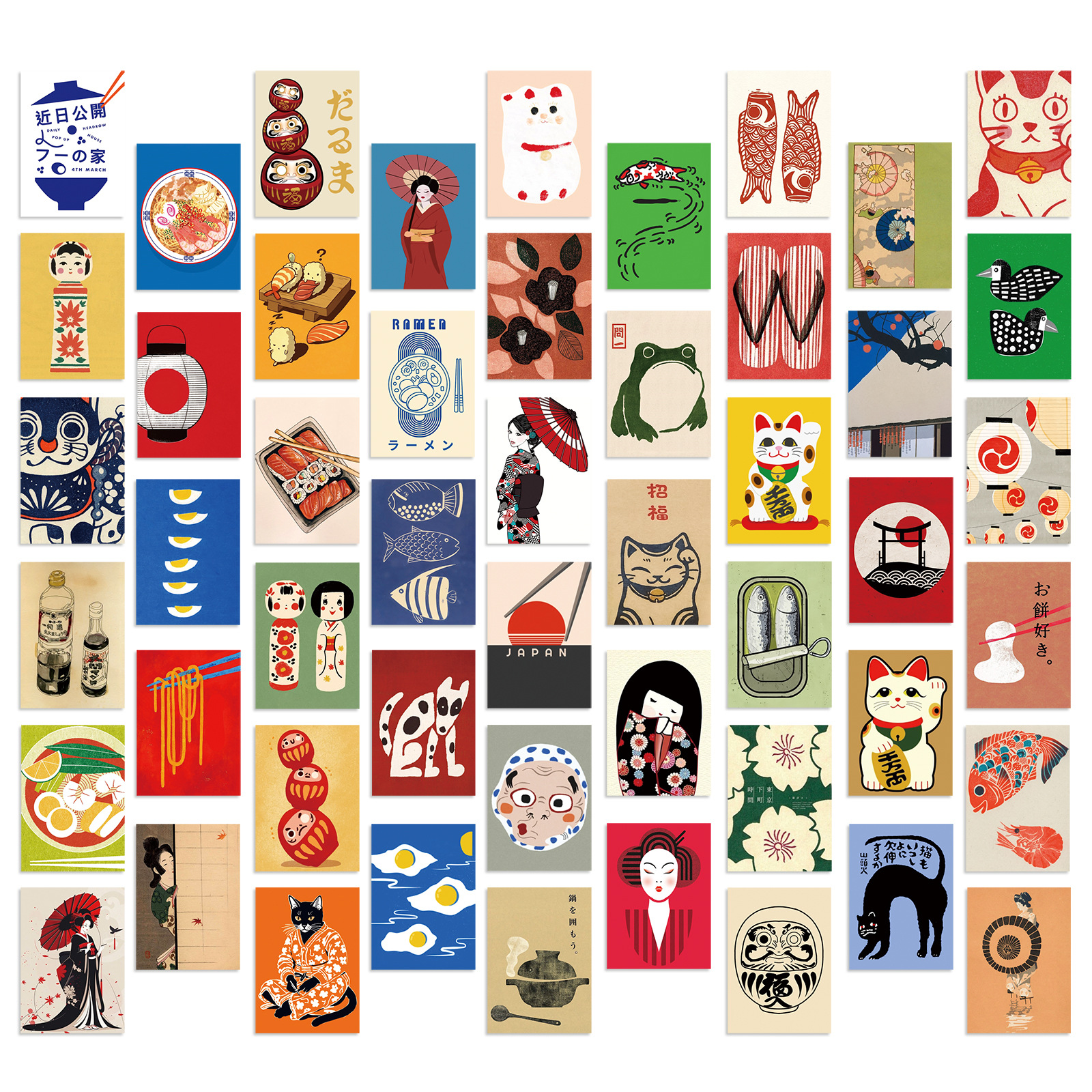 AliExpress 50pcs Cartoon Japanese Style Poster Stickers Refrigerator Phone Case Skateboard Computer Laptop Waterproof Decorative Stickers, view 3