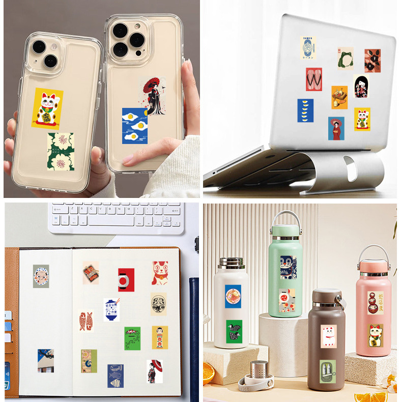 AliExpress 50pcs Cartoon Japanese Style Poster Stickers Refrigerator Phone Case Skateboard Computer Laptop Waterproof Decorative Stickers, view 5