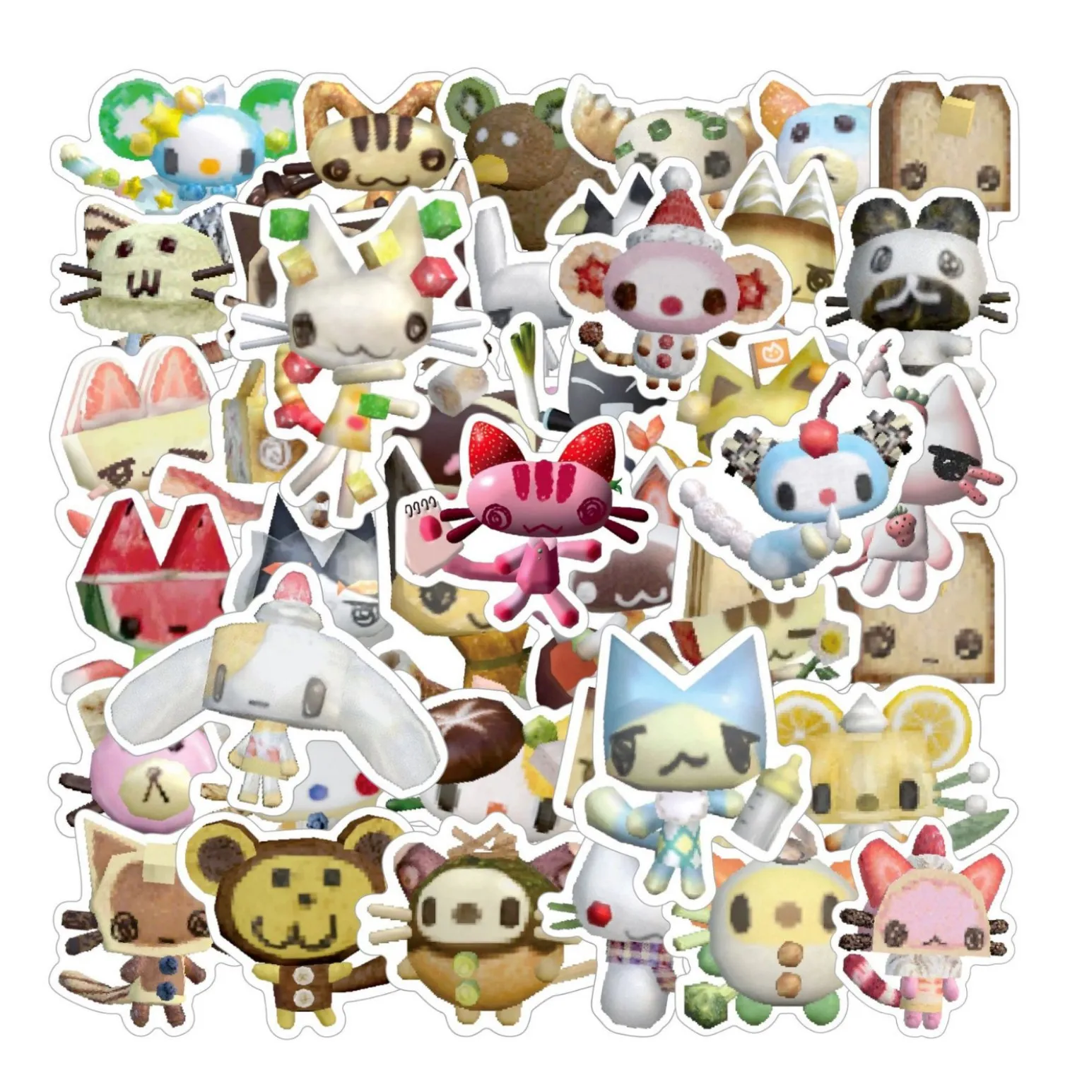 AliExpress 50PCS Cartoon Kawaii Inoue Toro Funny Cute Cat Graffiti Sticker Decorative Scrapbook Laptop Luggage Decal Kids Toy Gift, view 2